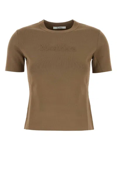 Max Mara Biscuit Viscose Blend Adelio T-shirt In Brown