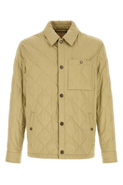 Burberry Quilted Gabardine Overshirt In Brown