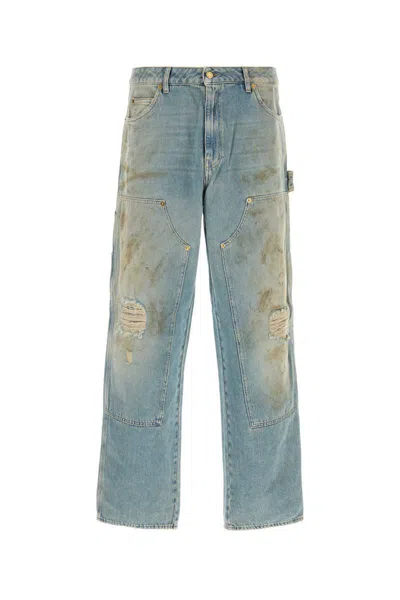 Golden Goose Sand Wash Jeans With A Distressed Effect In Blue