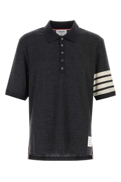 Thom Browne 4-bar Virgin Wool Jersey Polo In Black