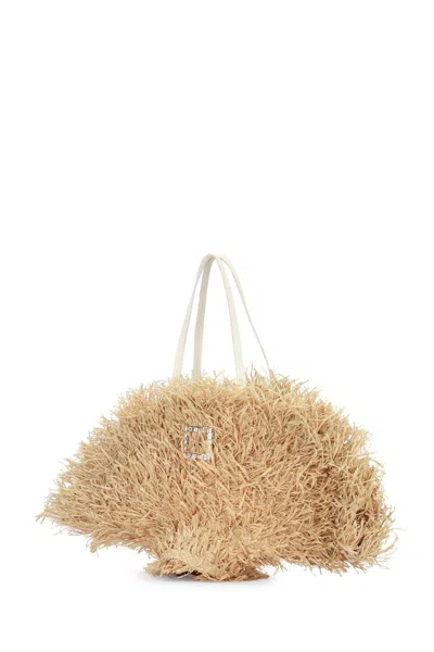 Roger Vivier Natural Tres Panier Large Tote In Nude