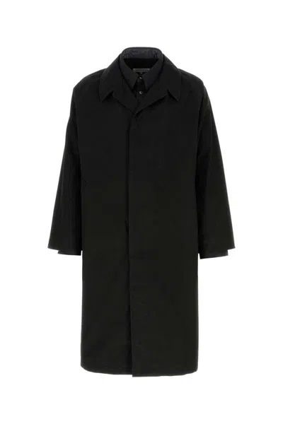 Maison Margiela Trench Coat Cotton Hidden Placket In Black