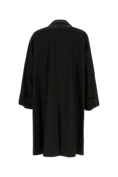 Maison Margiela Trench Coat Cotton Hidden Placket In Black