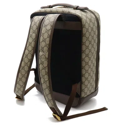 Pre-owned Gucci Ophidia Beige Green Red Color Pvc Leather Backpack ()