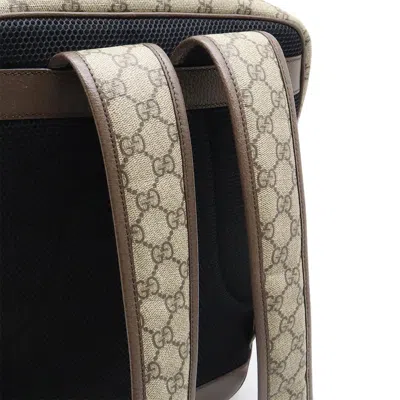 Pre-owned Gucci Ophidia Beige Green Red Color Pvc Leather Backpack ()