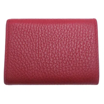 Pre-owned Gucci Red Color Leather Wallet (tri-fold) ()