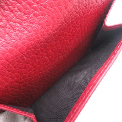 Pre-owned Gucci Red Color Leather Wallet (tri-fold) ()