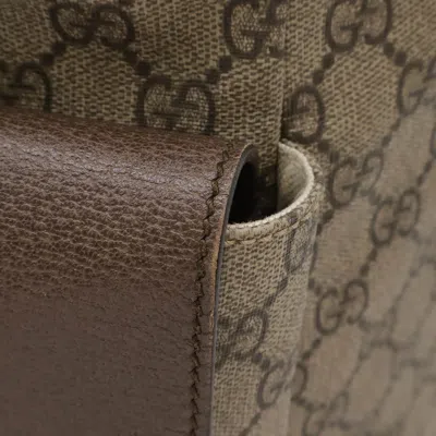 Pre-owned Gucci Sherry Line Beige Brown Green Red Color Pvc Leather Backpack ()