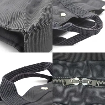 Pre-owned Hermes Her Line Gray Nylon Canvas Handbag Tote Bag ()