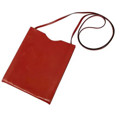 Pre-owned Hermes Onimaitou Bordeaux Red Color Box Calf Leather Pochette Shoulder Bag ()