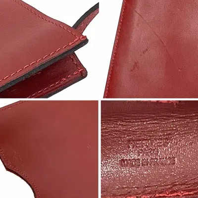 Pre-owned Hermes Onimaitou Bordeaux Red Color Box Calf Leather Pochette Shoulder Bag ()