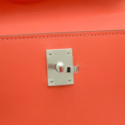 Pre-owned Hermes Orange Swift Leather Clutch Bag Handbag Shoulder Bag ()
