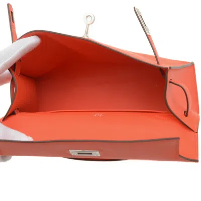 Pre-owned Hermes Orange Swift Leather Clutch Bag Handbag Shoulder Bag ()