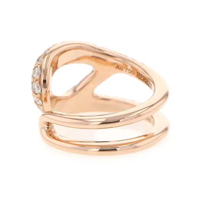 Pre-owned Hermes Pink Gold Pink Gold (18k) Band Ring ()