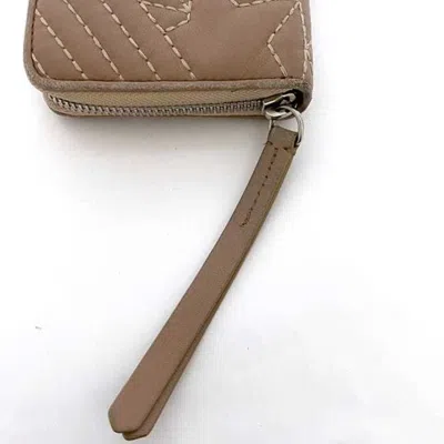 Pre-owned Jimmy Choo Pink Beige Leather Wallet (bi-fold) ()