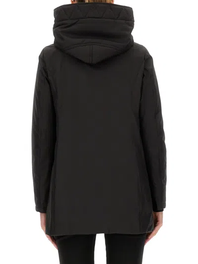Fay Toggle Coat In Black Wool Blend Fabric In Black