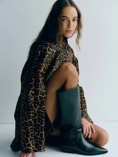 Reformation Dominique Pointed-toe Boots In Black
