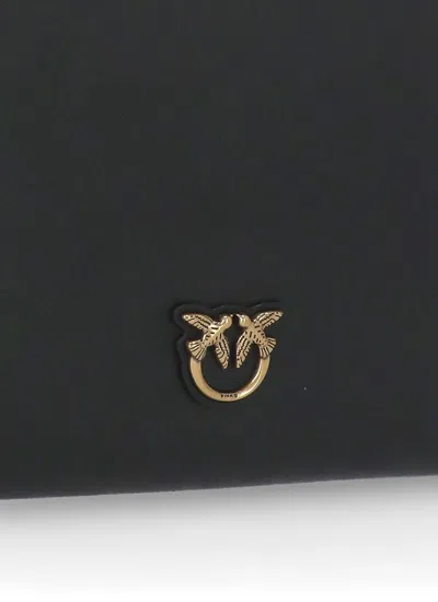 Pinko Ladies Logo-plaque Leather Satchel Bag In Black