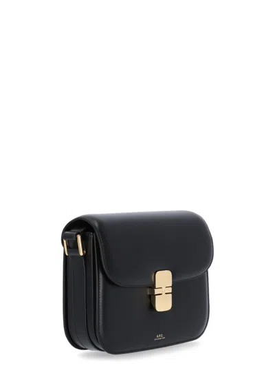 Apc Grace Small Shoulder Bag In Black Leather In Black