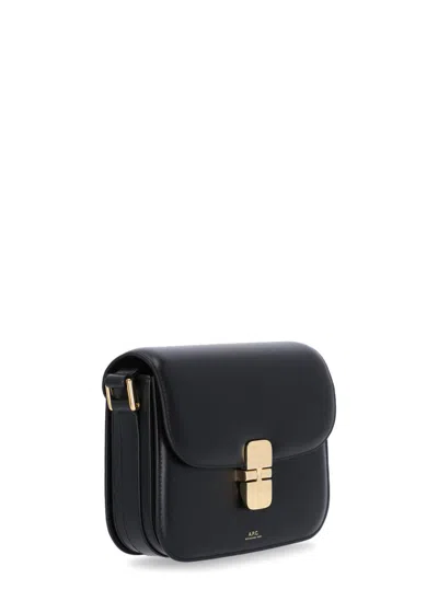 Apc Grace Small Shoulder Bag In Black Leather In Black