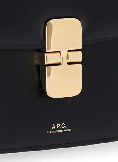 Apc Grace Small Shoulder Bag In Black Leather In Black