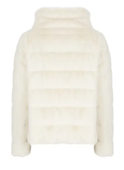 Herno White Quilted Down Jacket In White