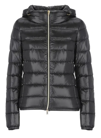 Herno Quilted Down Jacket With High Neck In Black