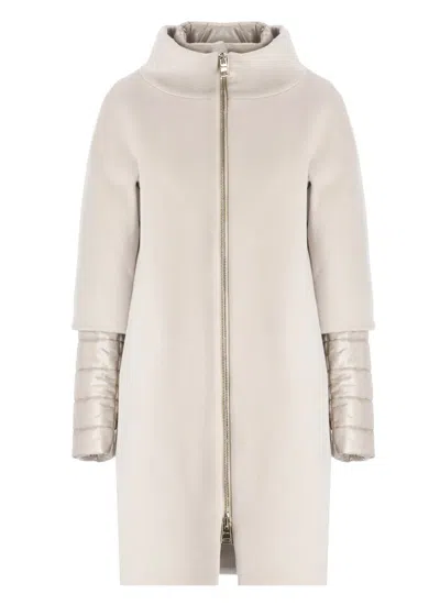 Herno Virgin Wool Coat In Sand