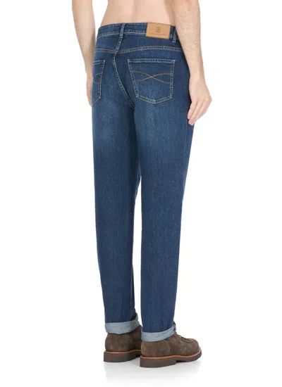 Brunello Cucinelli Blue Cotton Jeans In Blue
