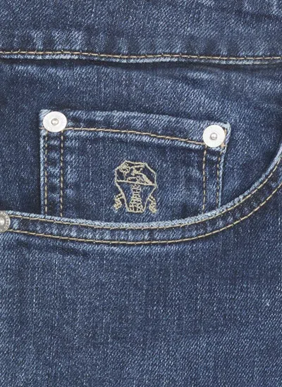 Brunello Cucinelli Blue Cotton Jeans In Blue