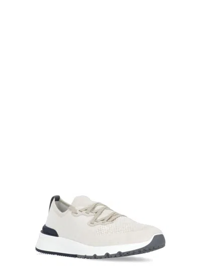 Brunello Cucinelli Ivory Cucinelli Cotton Sneakers In Neutral