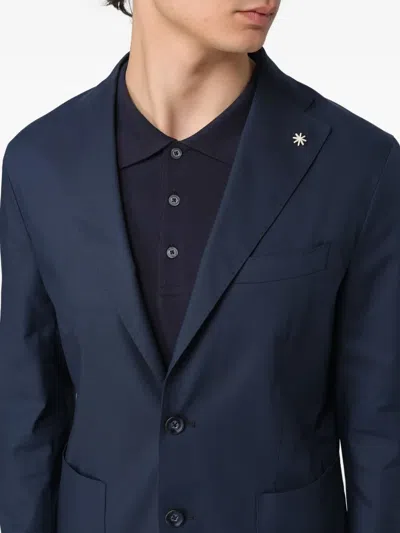 Manuel Ritz Patch-pocket Blazer In Blue