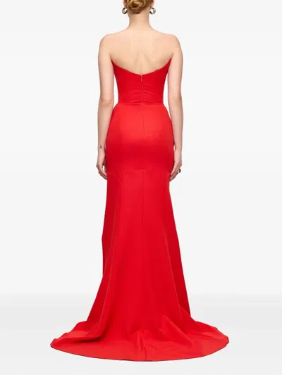 V:pm Atelier Strapless Fishtail Dress In Red