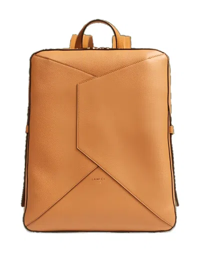 Lancel Enveloppe Leather Backpack In Brown