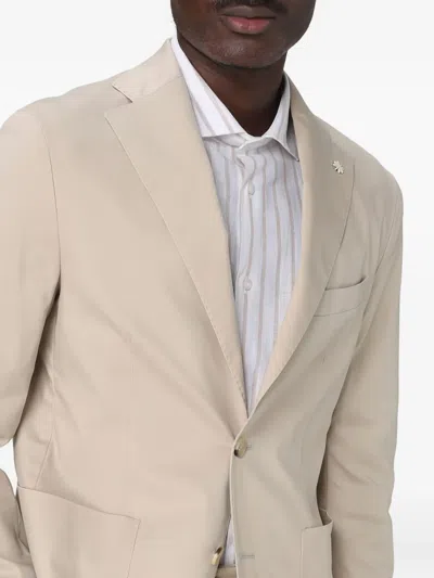 Manuel Ritz Patch Pockets Blazer In Neutral