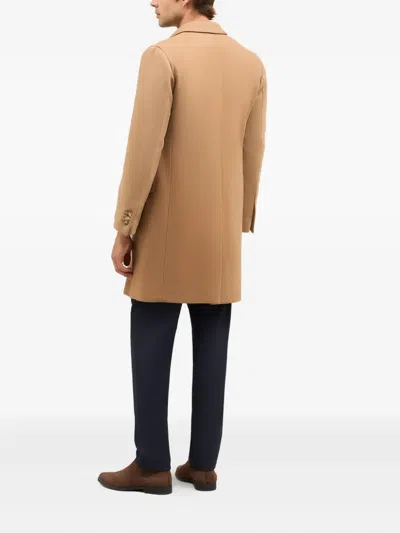 Boglioli Double-breasted Horn-button Coat In Brown