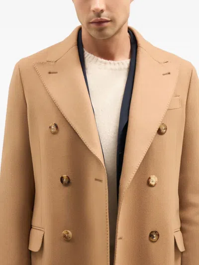 Boglioli Double-breasted Horn-button Coat In Brown