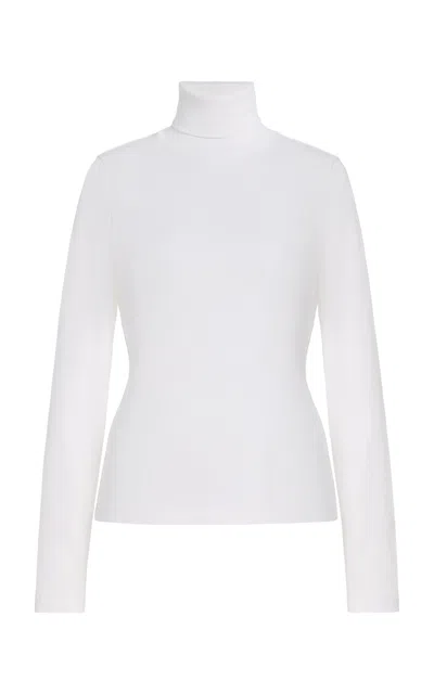 Flore Flore Dinah Cotton Turtleneck Top In White