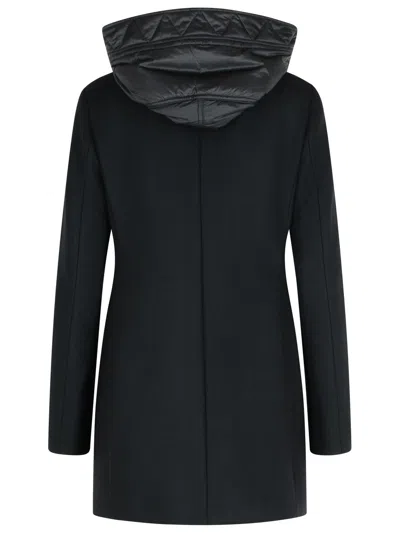 Fay Black Wool Blend Coat Women In Black
