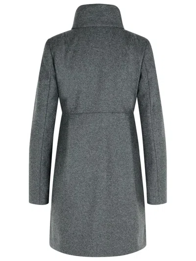 Fay Romantic Coat In Melange Wool Cloth In Gray