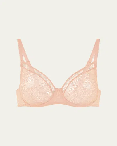 Simone Perele Comete Molded Full Cup Convertible Lace Bra In Orange