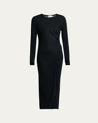 Isabel Marant Étoile Black Draped Jersey Jelina Long Dress