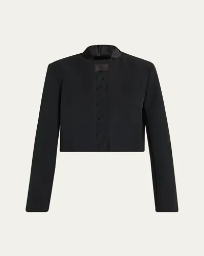 Max Mara Tesoro Open Front Cropped Jacket In Black