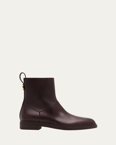 Loro Piana Kilda Paneled Leather Ankle Boots In Brown