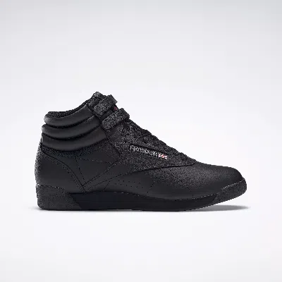 Reebok Big Girls Freestyle Hi Stay-put Closure Casual Sneakers From Finish Line In Black