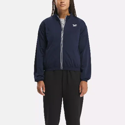 Reebok Women's  Identity Back Vector Tricot Track Jacket In Blue