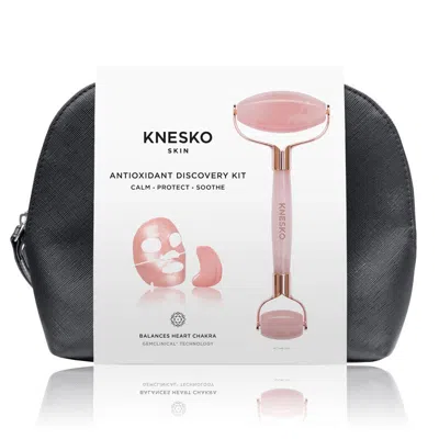 Knesko Rose Quartz Antioxidant Collagen Mask & Rose Quartz Gemstone Roller Discovery Kit