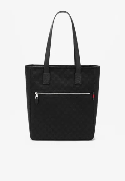 Gucci Men Gg Fabric Shopping Bag In Black