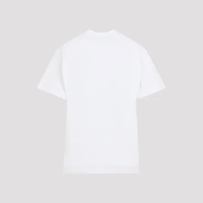 Gucci Women White Crewneck T-shirt Wth Web Print With Logo Lettering On The Front In Cotton Woman