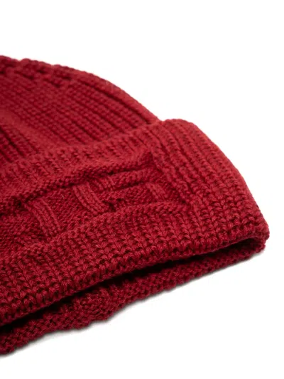 Gcds Cable-knit Beanie In Red
